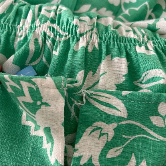 Draper James RSVP Green white vibrant spring Floral linen tiered maxi dress XXL - Picture 7 of 9